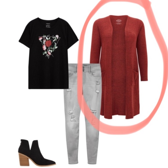 Rust Red Cardigan 5x left - Picture 12 of 13